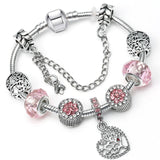 BAOPON Dropshipping Vintage Silver Color Charms Bracelets for Women DIY Crystal Beads Brand Bracelets Women Pulseira Jewelry daiiibabyyy