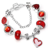 BAOPON Dropshipping Vintage Silver Color Charms Bracelets for Women DIY Crystal Beads Brand Bracelets Women Pulseira Jewelry daiiibabyyy