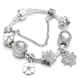 BAOPON Dropshipping Vintage Silver Color Charms Bracelets for Women DIY Crystal Beads Brand Bracelets Women Pulseira Jewelry daiiibabyyy