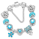 BAOPON Dropshipping Vintage Silver Color Charms Bracelets for Women DIY Crystal Beads Brand Bracelets Women Pulseira Jewelry daiiibabyyy