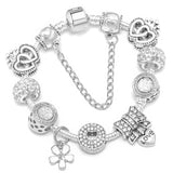 BAOPON Dropshipping Vintage Silver Color Charms Bracelets for Women DIY Crystal Beads Brand Bracelets Women Pulseira Jewelry daiiibabyyy