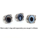 Men's Gothic Evil Eye Ball Design Charm onyx Ring Punk Finger Jewelry Gift Stainless Steel Rings Men Fashion Jewelry daiiibabyyy
