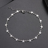 2021 Stainless Steel Fashion New Chain Five-Pointed Star Anklets Barefoot Gold Color Anklet For Women Jewelry Party Friends Gift daiiibabyyy