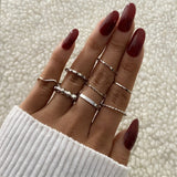 FNIO Bohemian Gold Chain Rings Set For Women Fashion Boho Coin Snake Moon Rings Party 2021 Trend Jewelry Gift daiiibabyyy