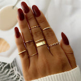FNIO Bohemian Gold Chain Rings Set For Women Fashion Boho Coin Snake Moon Rings Party 2021 Trend Jewelry Gift daiiibabyyy
