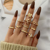 FNIO Bohemian Gold Chain Rings Set For Women Fashion Boho Coin Snake Moon Rings Party 2021 Trend Jewelry Gift daiiibabyyy