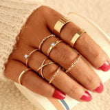 FNIO Bohemian Gold Chain Rings Set For Women Fashion Boho Coin Snake Moon Rings Party 2021 Trend Jewelry Gift daiiibabyyy