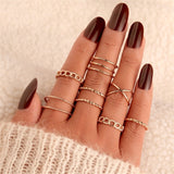 FNIO Bohemian Gold Chain Rings Set For Women Fashion Boho Coin Snake Moon Rings Party 2021 Trend Jewelry Gift daiiibabyyy