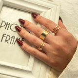 FNIO Bohemian Gold Chain Rings Set For Women Fashion Boho Coin Snake Moon Rings Party 2021 Trend Jewelry Gift daiiibabyyy