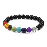 7 Chakra Bracelet Natural Lava Stone Wooden Bead Pendant Bracelets Bangles Buddha Prayer Healing Balance Charm Yoga Jewelry Gift daiiibabyyy