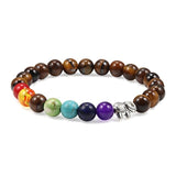 7 Chakra Bracelet Natural Lava Stone Wooden Bead Pendant Bracelets Bangles Buddha Prayer Healing Balance Charm Yoga Jewelry Gift daiiibabyyy