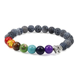 7 Chakra Bracelet Natural Lava Stone Wooden Bead Pendant Bracelets Bangles Buddha Prayer Healing Balance Charm Yoga Jewelry Gift daiiibabyyy