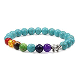 7 Chakra Bracelet Natural Lava Stone Wooden Bead Pendant Bracelets Bangles Buddha Prayer Healing Balance Charm Yoga Jewelry Gift daiiibabyyy