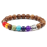 7 Chakra Bracelet Natural Lava Stone Wooden Bead Pendant Bracelets Bangles Buddha Prayer Healing Balance Charm Yoga Jewelry Gift daiiibabyyy