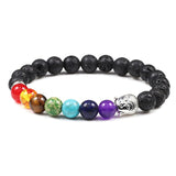 7 Chakra Bracelet Natural Lava Stone Wooden Bead Pendant Bracelets Bangles Buddha Prayer Healing Balance Charm Yoga Jewelry Gift daiiibabyyy