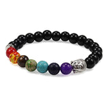 7 Chakra Bracelet Natural Lava Stone Wooden Bead Pendant Bracelets Bangles Buddha Prayer Healing Balance Charm Yoga Jewelry Gift daiiibabyyy