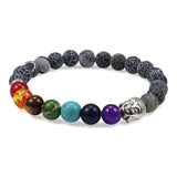 7 Chakra Bracelet Natural Lava Stone Wooden Bead Pendant Bracelets Bangles Buddha Prayer Healing Balance Charm Yoga Jewelry Gift daiiibabyyy