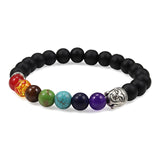 7 Chakra Bracelet Natural Lava Stone Wooden Bead Pendant Bracelets Bangles Buddha Prayer Healing Balance Charm Yoga Jewelry Gift daiiibabyyy