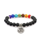 7 Chakra Bracelet Natural Lava Stone Wooden Bead Pendant Bracelets Bangles Buddha Prayer Healing Balance Charm Yoga Jewelry Gift daiiibabyyy