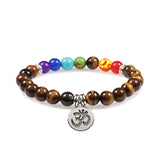 7 Chakra Bracelet Natural Lava Stone Wooden Bead Pendant Bracelets Bangles Buddha Prayer Healing Balance Charm Yoga Jewelry Gift daiiibabyyy