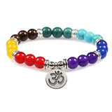 7 Chakra Bracelet Natural Lava Stone Wooden Bead Pendant Bracelets Bangles Buddha Prayer Healing Balance Charm Yoga Jewelry Gift daiiibabyyy