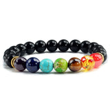 7 Chakra Bracelet Natural Lava Stone Wooden Bead Pendant Bracelets Bangles Buddha Prayer Healing Balance Charm Yoga Jewelry Gift daiiibabyyy