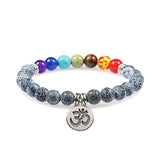 7 Chakra Bracelet Natural Lava Stone Wooden Bead Pendant Bracelets Bangles Buddha Prayer Healing Balance Charm Yoga Jewelry Gift daiiibabyyy