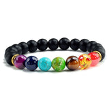 7 Chakra Bracelet Natural Lava Stone Wooden Bead Pendant Bracelets Bangles Buddha Prayer Healing Balance Charm Yoga Jewelry Gift daiiibabyyy