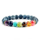 7 Chakra Bracelet Natural Lava Stone Wooden Bead Pendant Bracelets Bangles Buddha Prayer Healing Balance Charm Yoga Jewelry Gift daiiibabyyy