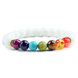 7 Chakra Bracelet Natural Lava Stone Wooden Bead Pendant Bracelets Bangles Buddha Prayer Healing Balance Charm Yoga Jewelry Gift daiiibabyyy
