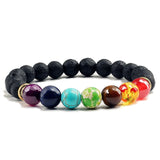 7 Chakra Bracelet Natural Lava Stone Wooden Bead Pendant Bracelets Bangles Buddha Prayer Healing Balance Charm Yoga Jewelry Gift daiiibabyyy