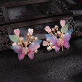 FORSEVEN Purple Lovely Flower Hair Clips Vintage Hairpins Small Hair Grips for Women Chinese Style Hair Jewelry Accessories JL daiiibabyyy