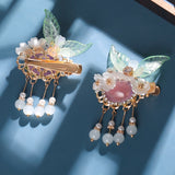 FORSEVEN Purple Lovely Flower Hair Clips Vintage Hairpins Small Hair Grips for Women Chinese Style Hair Jewelry Accessories JL daiiibabyyy