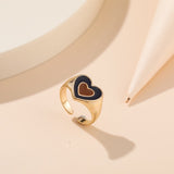 Wholesale Jewelry New Colorful Ring for Women Glossy Dripping Love Heart Rings Peach Heart Ring Exquisite Wild Trend Jewelry daiiibabyyy