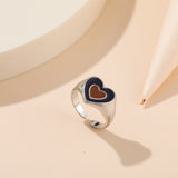 Wholesale Jewelry New Colorful Ring for Women Glossy Dripping Love Heart Rings Peach Heart Ring Exquisite Wild Trend Jewelry daiiibabyyy