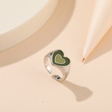 Wholesale Jewelry New Colorful Ring for Women Glossy Dripping Love Heart Rings Peach Heart Ring Exquisite Wild Trend Jewelry daiiibabyyy