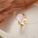 Wholesale Jewelry New Colorful Ring for Women Glossy Dripping Love Heart Rings Peach Heart Ring Exquisite Wild Trend Jewelry daiiibabyyy