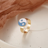 Wholesale Jewelry New Colorful Ring for Women Glossy Dripping Love Heart Rings Peach Heart Ring Exquisite Wild Trend Jewelry daiiibabyyy