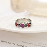 Wholesale Jewelry New Colorful Ring for Women Glossy Dripping Love Heart Rings Peach Heart Ring Exquisite Wild Trend Jewelry daiiibabyyy