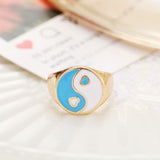Wholesale Jewelry New Colorful Ring for Women Glossy Dripping Love Heart Rings Peach Heart Ring Exquisite Wild Trend Jewelry daiiibabyyy
