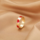 Wholesale Jewelry New Colorful Ring for Women Glossy Dripping Love Heart Rings Peach Heart Ring Exquisite Wild Trend Jewelry daiiibabyyy