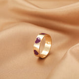 Wholesale Jewelry New Colorful Ring for Women Glossy Dripping Love Heart Rings Peach Heart Ring Exquisite Wild Trend Jewelry daiiibabyyy