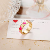 Wholesale Jewelry New Colorful Ring for Women Glossy Dripping Love Heart Rings Peach Heart Ring Exquisite Wild Trend Jewelry daiiibabyyy