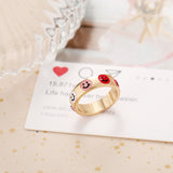 Wholesale Jewelry New Colorful Ring for Women Glossy Dripping Love Heart Rings Peach Heart Ring Exquisite Wild Trend Jewelry daiiibabyyy