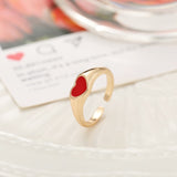 Wholesale Jewelry New Colorful Ring for Women Glossy Dripping Love Heart Rings Peach Heart Ring Exquisite Wild Trend Jewelry daiiibabyyy