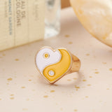 Wholesale Jewelry New Colorful Ring for Women Glossy Dripping Love Heart Rings Peach Heart Ring Exquisite Wild Trend Jewelry daiiibabyyy