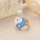 Wholesale Jewelry New Colorful Ring for Women Glossy Dripping Love Heart Rings Peach Heart Ring Exquisite Wild Trend Jewelry daiiibabyyy