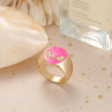 Wholesale Jewelry New Colorful Ring for Women Glossy Dripping Love Heart Rings Peach Heart Ring Exquisite Wild Trend Jewelry daiiibabyyy
