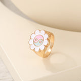 Wholesale Jewelry New Colorful Ring for Women Glossy Dripping Love Heart Rings Peach Heart Ring Exquisite Wild Trend Jewelry daiiibabyyy