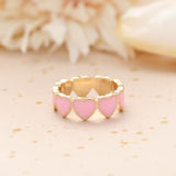 Wholesale Jewelry New Colorful Ring for Women Glossy Dripping Love Heart Rings Peach Heart Ring Exquisite Wild Trend Jewelry daiiibabyyy